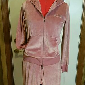 BCBG velour plush pantsuit